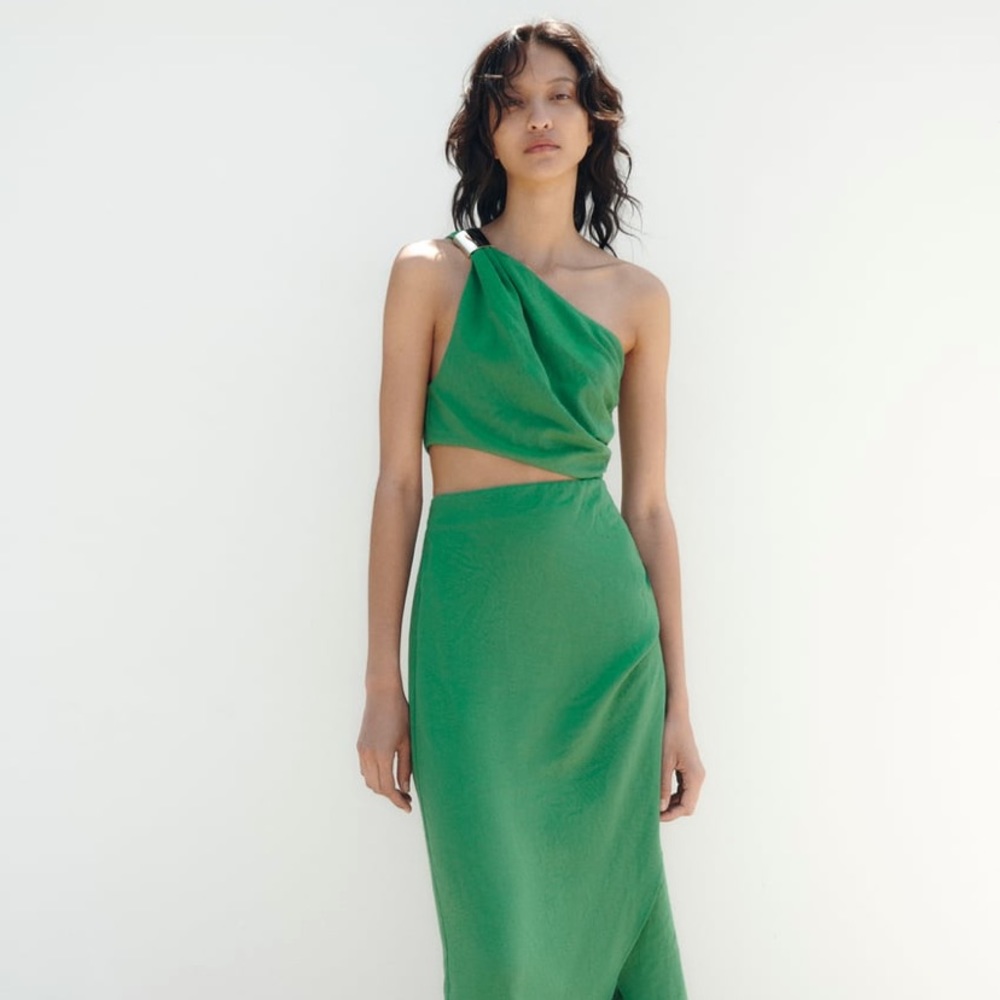 Zara Cut Out Asymmetrical Dress NWT
